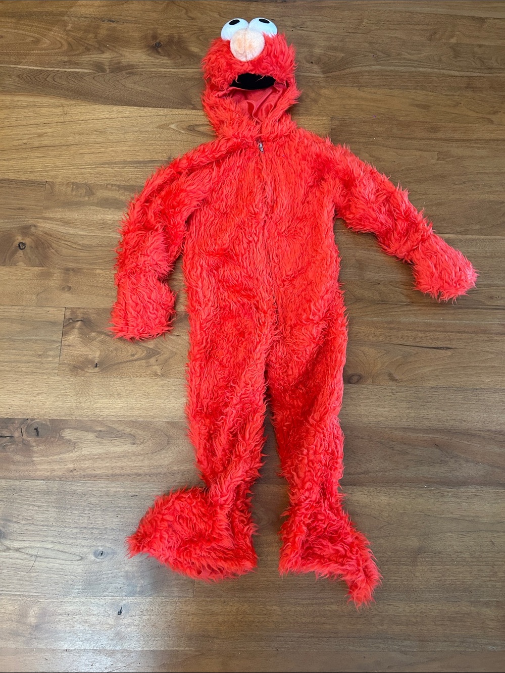 Kids Red Fuzzy One-Piece Elmo Costume